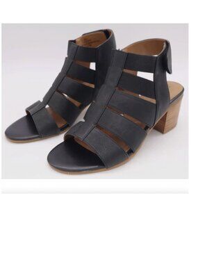 Comfortiva Alexis Black Open Toe Block Heel Sandal